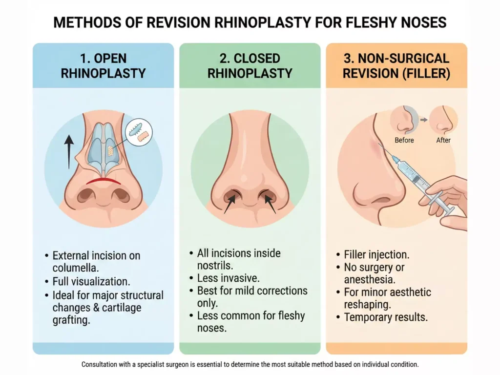 Fleshy Nose Revision Surgery 002 Methods of Revision Rhinoplasty for Fleshy Noses