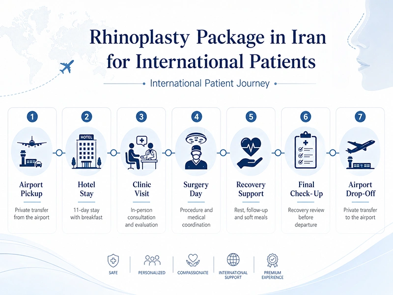 Gold package journey for rhinoplasty patients in Iran
